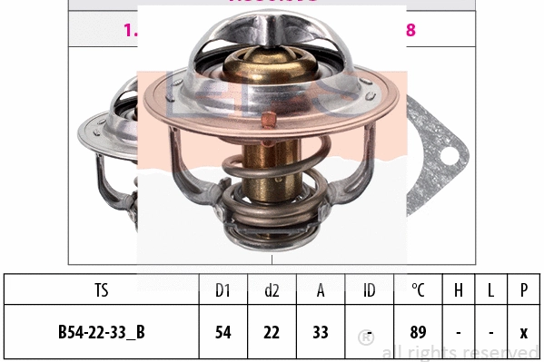 Thermostat, coolant (EPS-1880 693S)