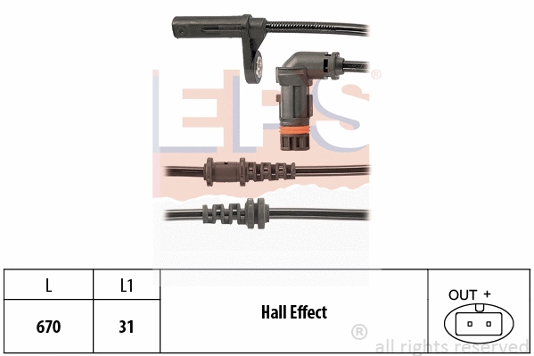 Sensor, wheel speed (EPS-1960 187)