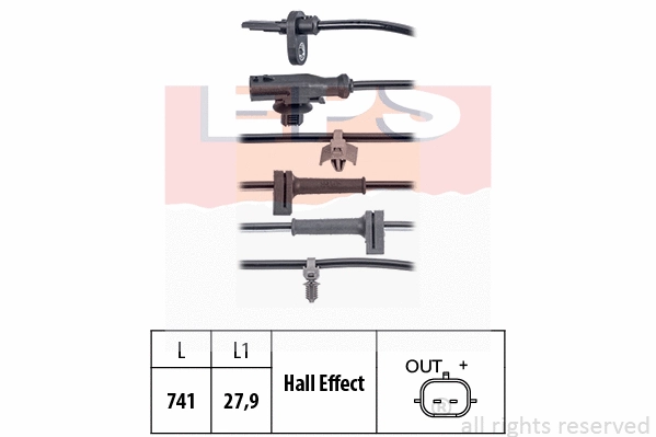 Sensor, wheel speed (EPS-1960 124)
