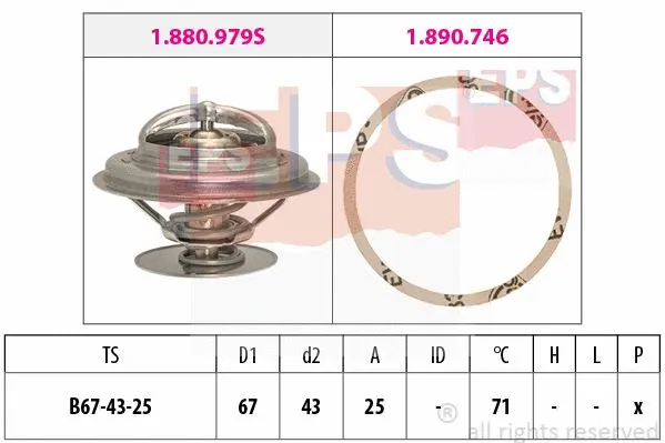 Thermostat, coolant (EPS-1879 942)