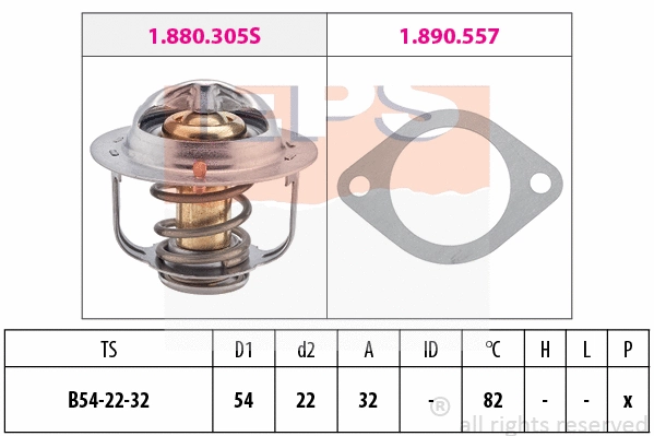 Thermostat, coolant (EPS-1880 305)