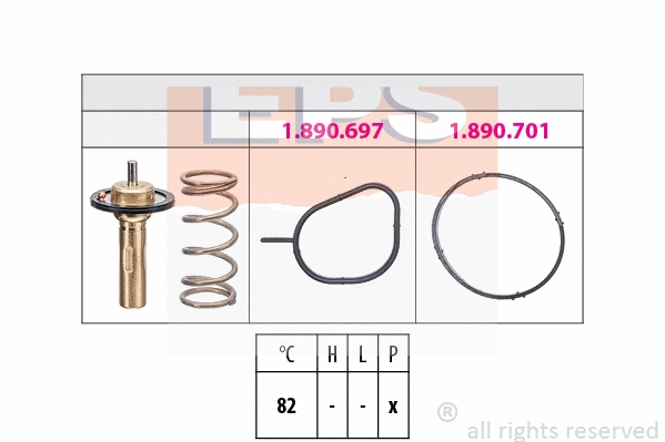 Thermostat, coolant (EPS-1880 961)