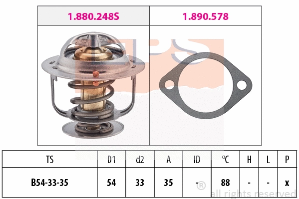 Thermostat, coolant (EPS-1880 248)