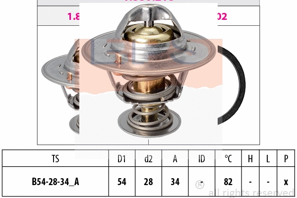 Thermostat, coolant (EPS-1880 218S)