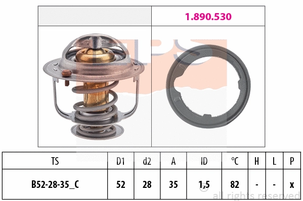 Thermostat, coolant (EPS-1880 493)