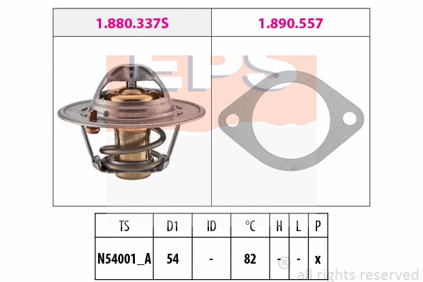 Thermostat, coolant (EPS-1880 337)