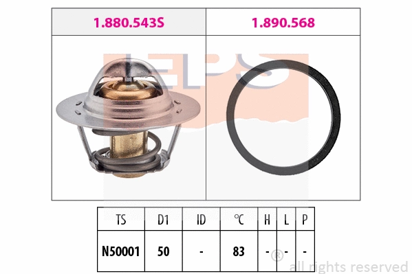 Thermostat, coolant (EPS-1880 543)