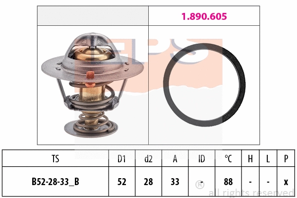 Thermostat, coolant (EPS-1880 412)