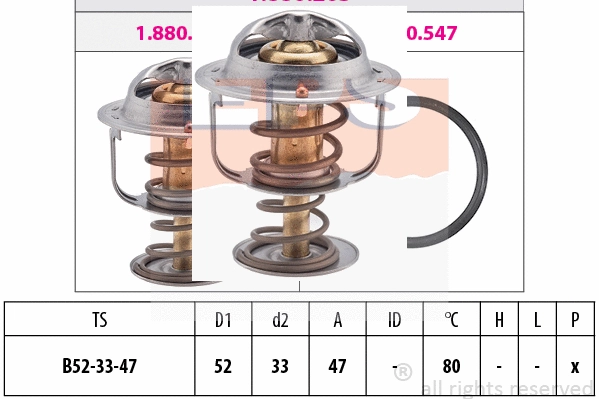 Thermostat, coolant (EPS-1880 205S)