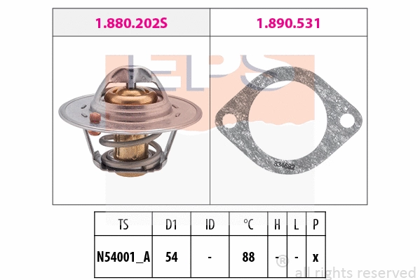 Thermostat, coolant (EPS-1880 600)