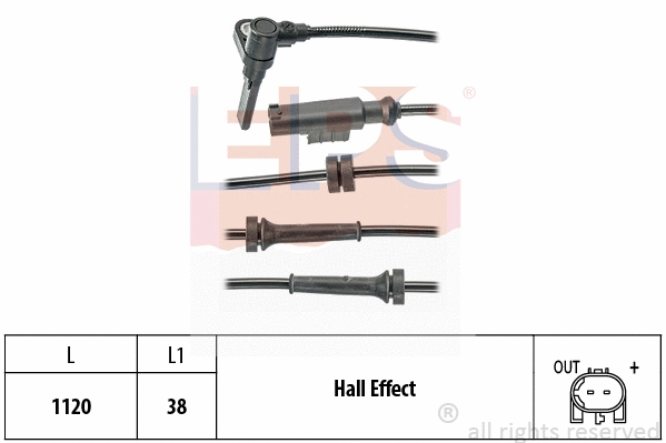Sensor, wheel speed (EPS-1960 199)