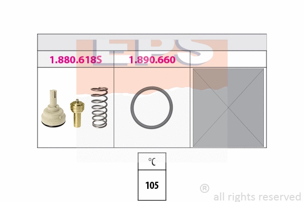 Thermostat, coolant (EPS-1880 619)