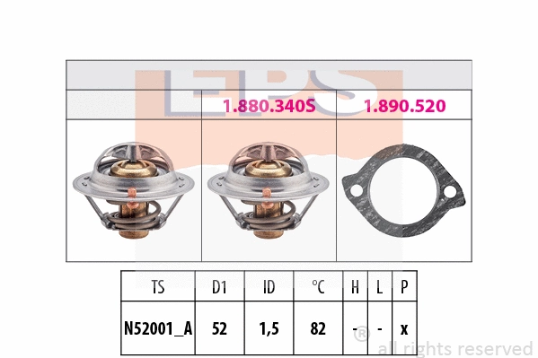 Thermostat, coolant (EPS-1880 228)