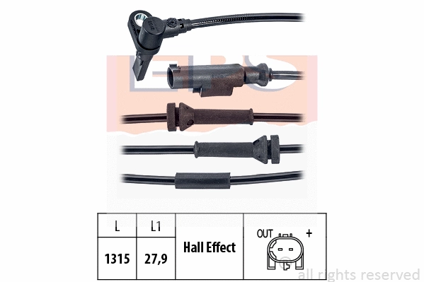 Sensor, wheel speed (EPS-1960 168)