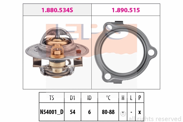 Thermostat, coolant (EPS-1880 534)