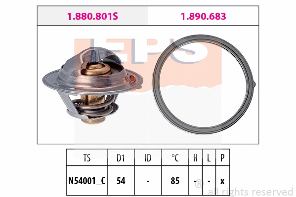 Thermostat, coolant (EPS-1880 803)