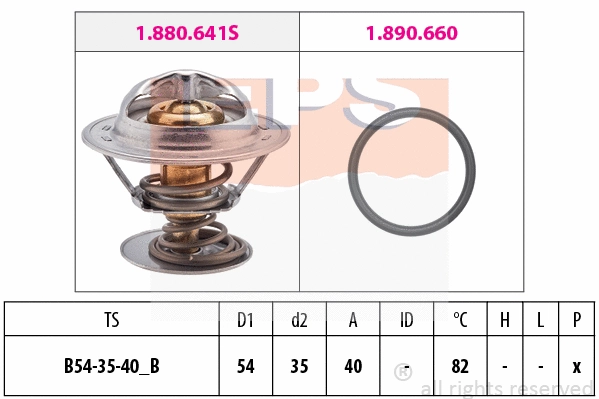 Thermostat, coolant (EPS-1880 641)
