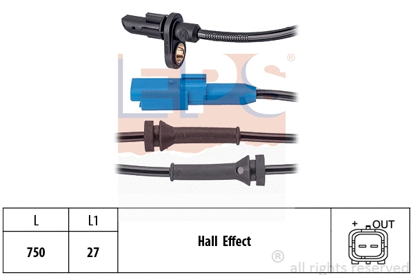 Sensor, wheel speed (EPS-1960 205)