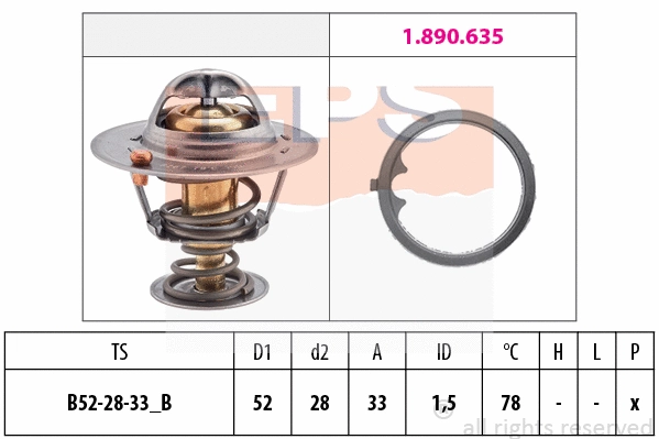 Thermostat, coolant (EPS-1880 503)