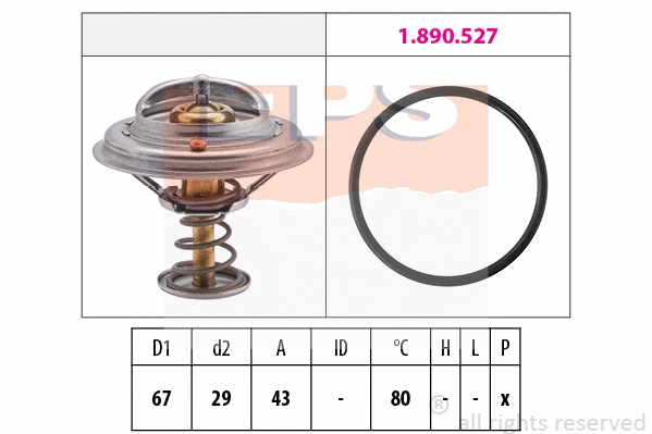 Thermostat, coolant (EPS-1880 549)