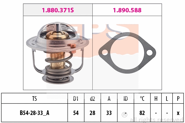Thermostat, coolant (EPS-1880 371)