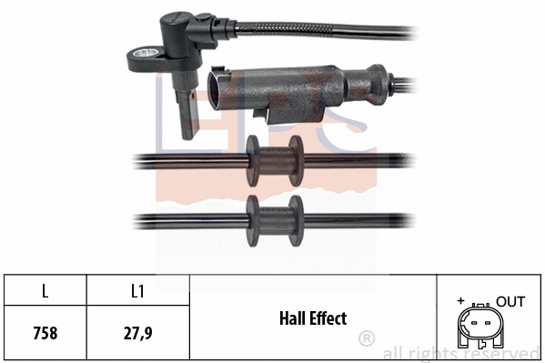 Sensor, wheel speed (EPS-1960 204)