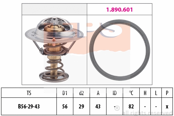 Thermostat, coolant (EPS-1880 339)
