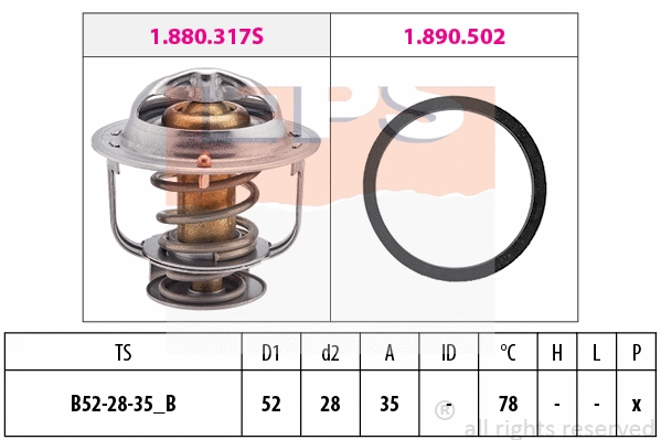 Thermostat, coolant (EPS-1880 317)