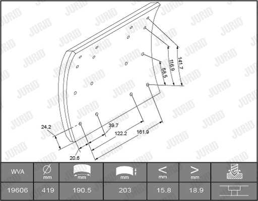 Brake Lining Kit, drum brake