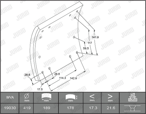 Brake Lining Kit, drum brake
