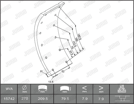 Brake Lining Kit, drum brake (1503005460)