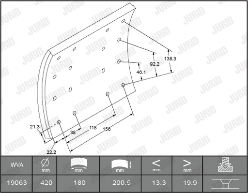 Brake Lining Kit, drum brake