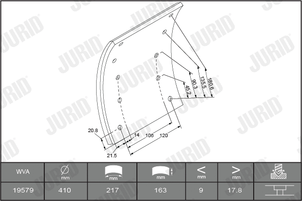 Brake Lining Kit, drum brake (1957901820)