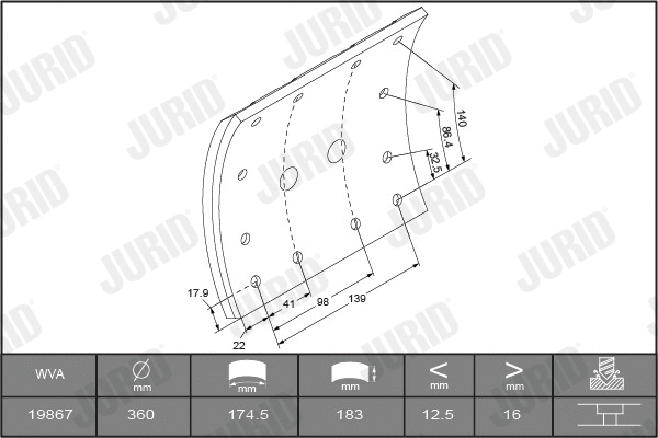 Brake Lining Kit, drum brake