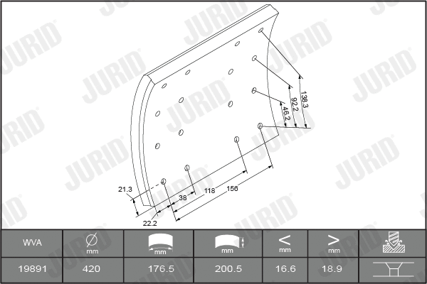 Brake Lining Kit, drum brake