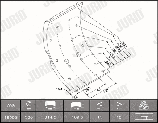 Brake Lining Kit, drum brake (1950303320)