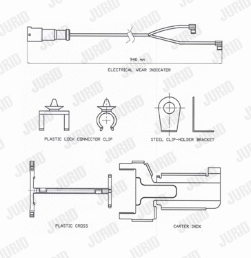 Warning Contact, brake pad wear (FAI172)