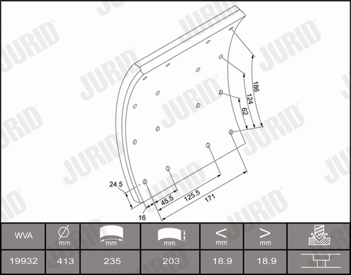 Brake Lining Kit, drum brake (1993201820)