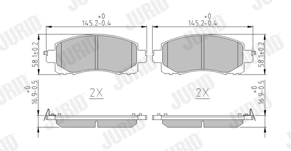 Brake Pad Set, disc brake (574044J)