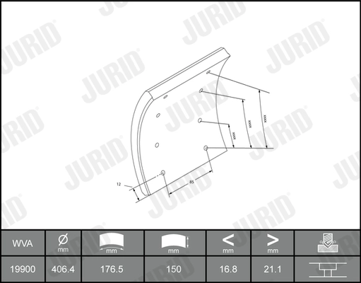 Brake Lining Kit, drum brake (1990001230)
