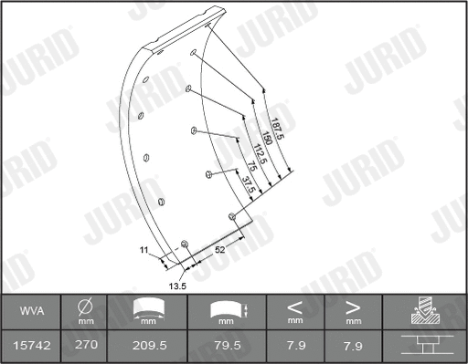 Brake Lining Kit, drum brake (1503025460)