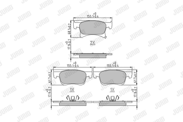 Brake Pad Set, disc brake (573657J)