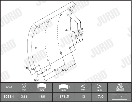 Brake Lining Kit, drum brake (1938501070)