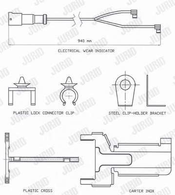 Warning Contact, brake pad wear (587036)