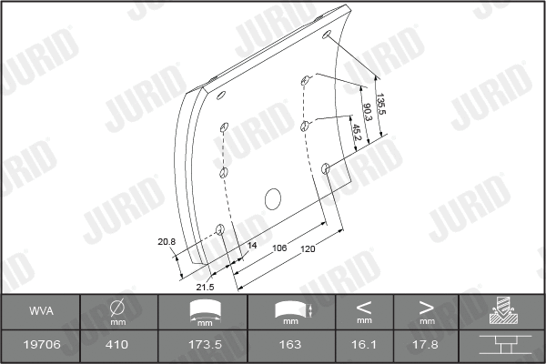 Brake Lining Kit, drum brake