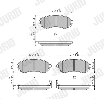 Brake Pad Set, disc brake (572541J)
