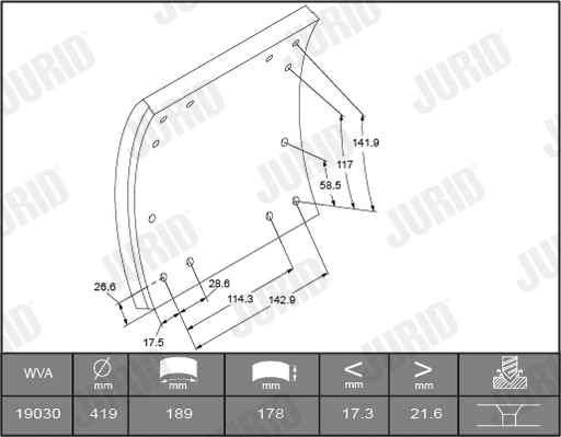 Brake Lining Kit, drum brake