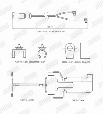 Warning Contact, brake pad wear (FAI171)
