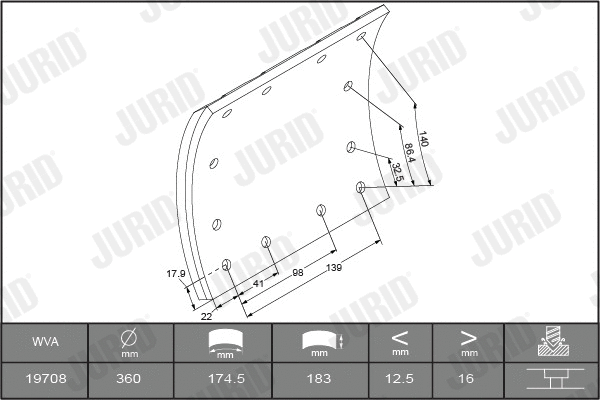 Brake Lining Kit, drum brake (1970801230)