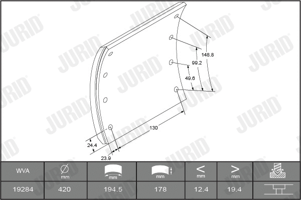 Brake Lining Kit, drum brake